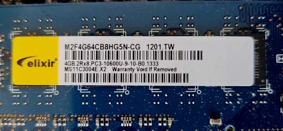 Elixir M2F4G64CB8HG5N-CG PC3-10600U-9-10-B0 4GB Memory RAM - Image 2 of 3