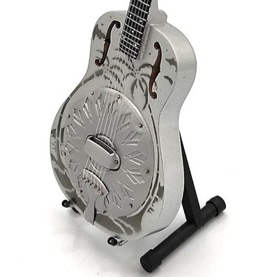 Mini Resonator Guitar For DIRE STRAITS MARK KNOPFLER GIFT Memorabilia FREE STAND