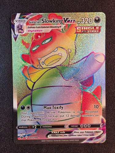Galarian Slowking VMAX 207/198 Rainbow Secret Rare Chilling Reign Pokemon TCG NM