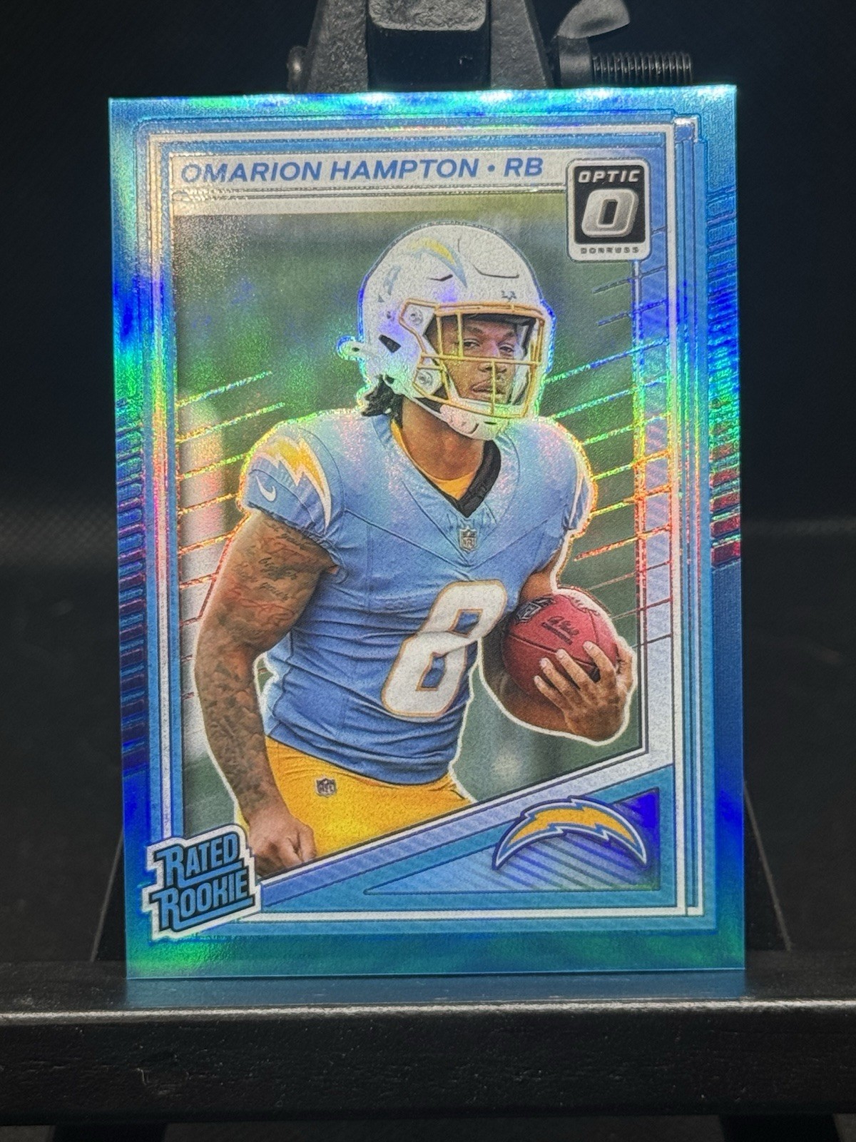 2025 Omarion Hampton Panini Donruss Optic Aqua Rookie /349 #212