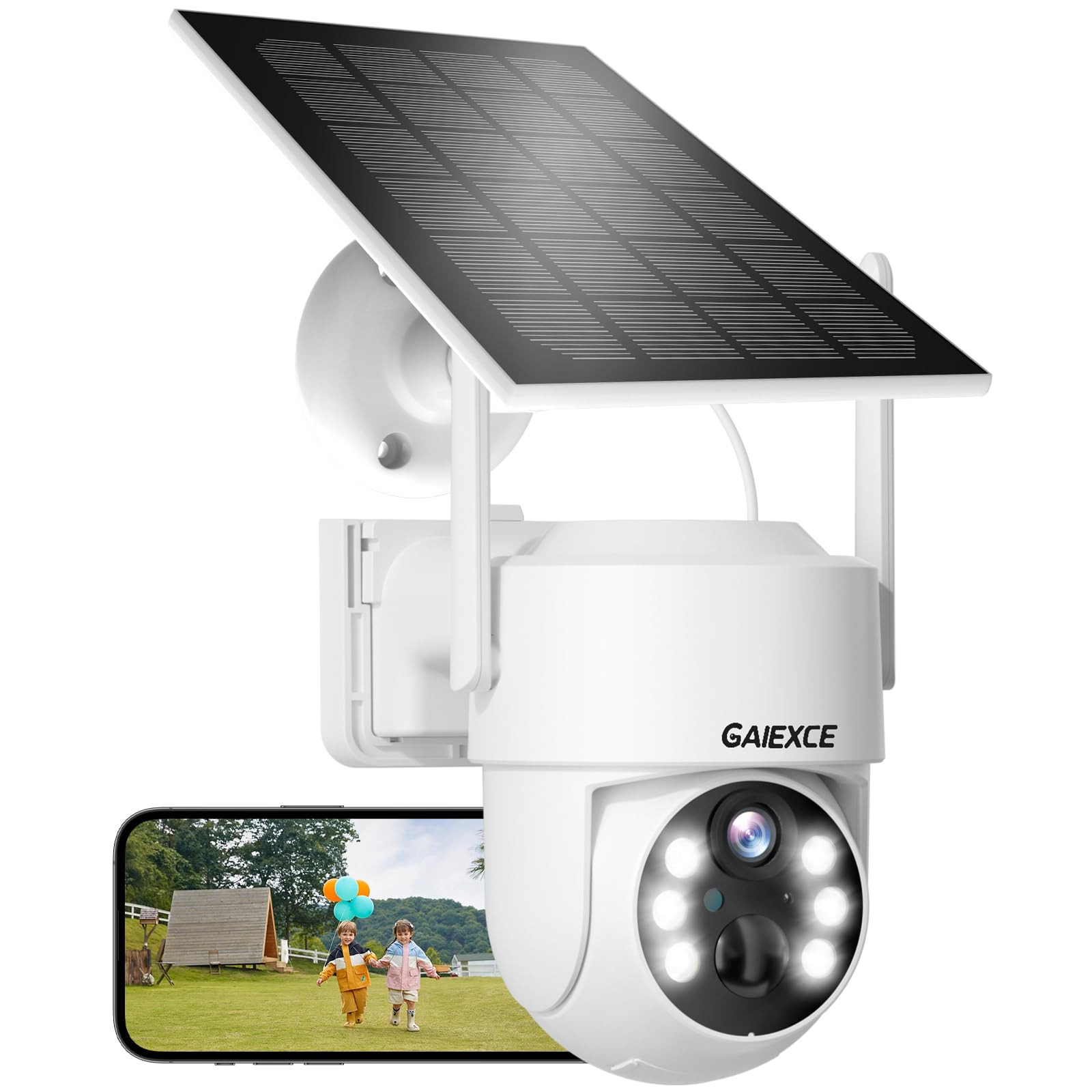 4MP Solar-Powered Wireless Outdoor Security Camera, Battery Operated, 100% Wire-Free Design