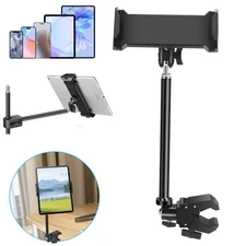 Universal Microphone Stand Tablet Phone Holder for 4.7–13.5" iPad Surface Galaxy