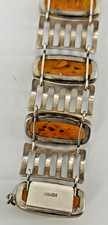 schönes Designer Armband Armreif Bernstein Amber Vintage Fischland 835 Silber