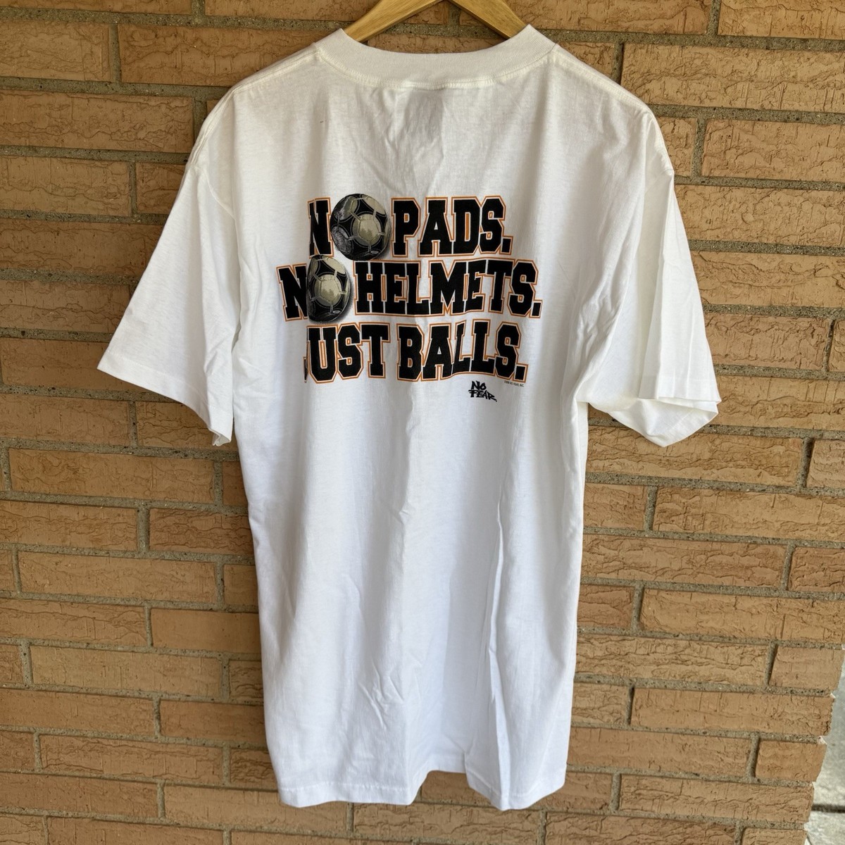 NWT Vintage No Fear T-Shirt XL Soccer Balls Sports Graphic Tee 90s
