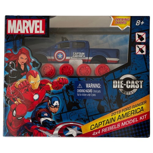 Marvel 2019 Ford Ranger Captain America 4x4 Pick-Up Truck Modellbausatz - Bild 1 von 2