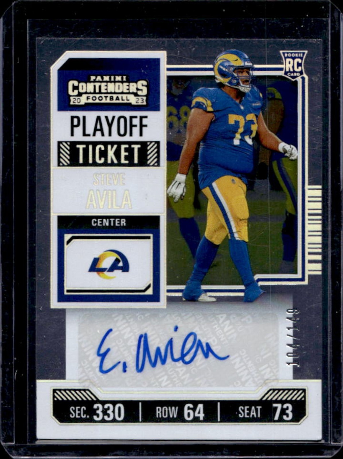 Steve Avila Panini Contenders #155 Autograph-Playoff Ticket