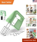 Versatile 450W Electric Hand Mixer with Turbo Boost & Storage Bag, Mustard Green