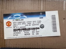 Ticket 2008 Manchester United v Barcelona Champions League Ronaldo Messi UCL