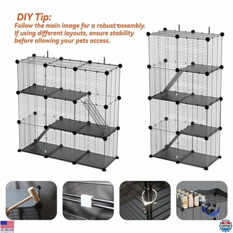 Picture of Large Indoor Cat Cage - Wire Playpen for Multiple Cats & Kittens - DIY ...