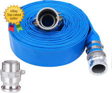 2" X 50Ft PVC Lay Flat Discharge Hose with Aluminum Camlock