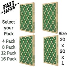 12 Pack Flanders Precisionaire Nested Glass Air Filter - 20" x 20" x 1", Green