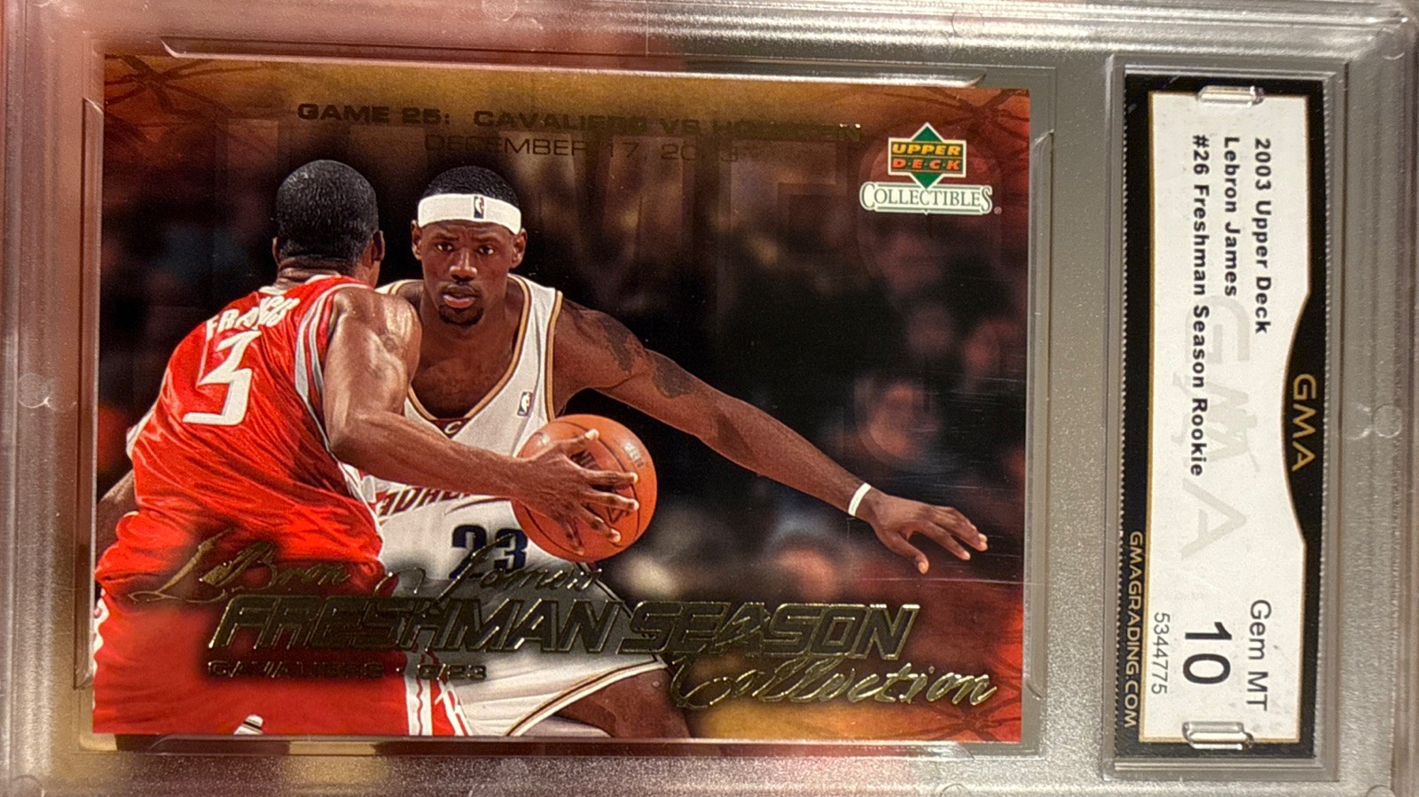 2003 Upper Deck Rookie LeBron James Freshman Season Collectibles #26 GEM Mint 10