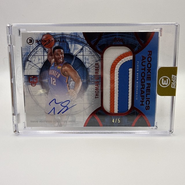 Topps Three 2025-26 Rookie Relics Auto Thomas Sorber /5 Oklahoma City Thunder