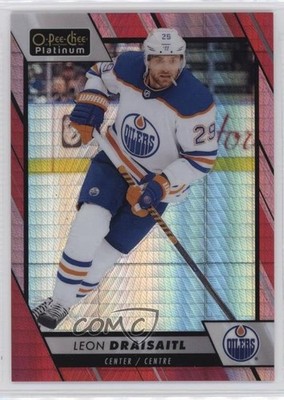 2023-24 O-Pee-Chee Platinum Red Prism 52/199 Leon Draisaitl #5 0ch