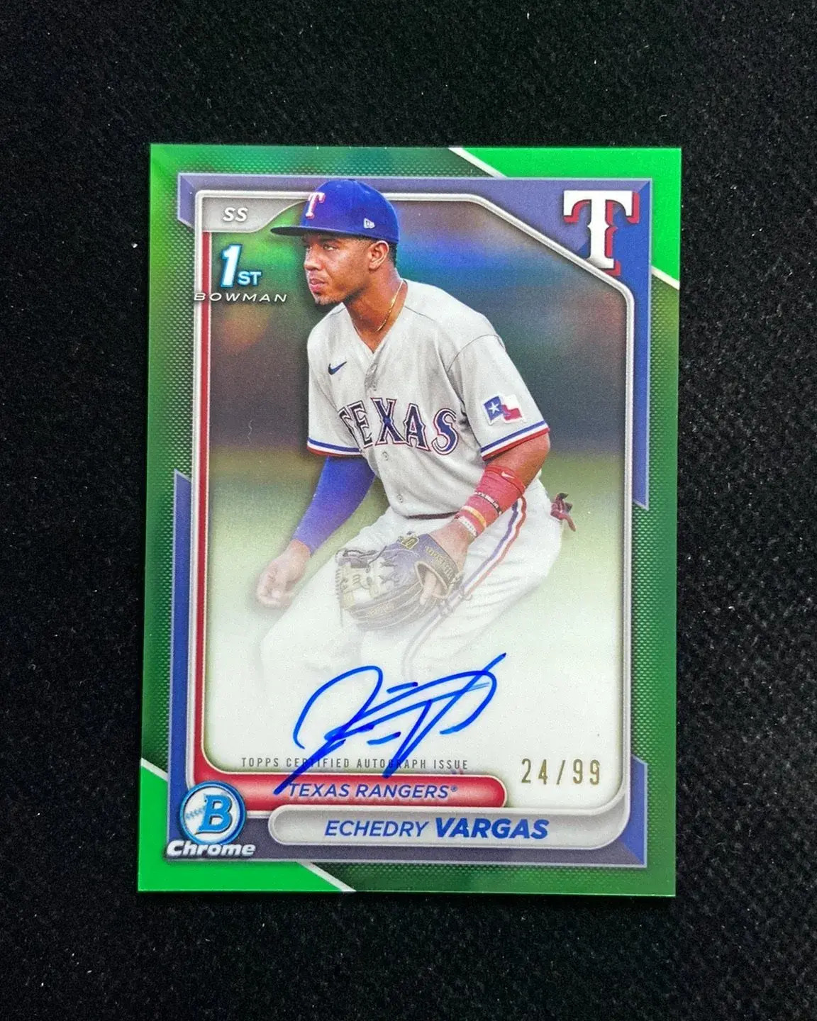 2024 Topps Chrome Bowman 1st Echedry Vargas #CPA-EV Green Refractor 24/99 KS20