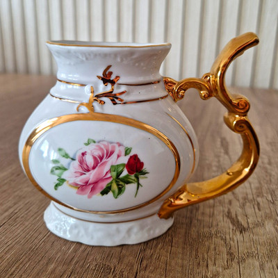 EPIAG JOME Porcelaine Fine de Boheme Kurbecher Gold Czech Republic Porzellan