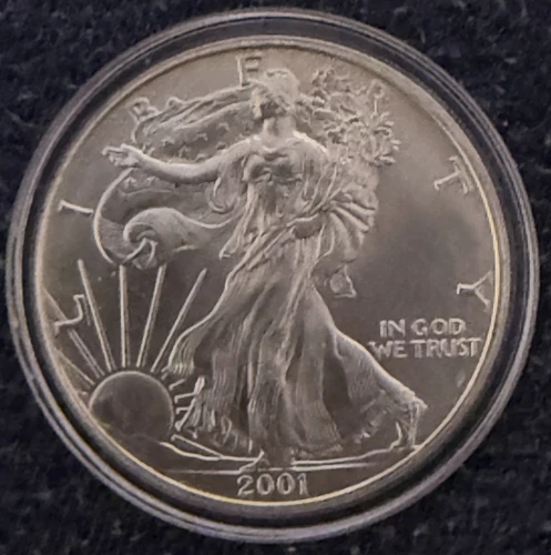 2001 American Eagle - $1 - 1 OZ. Silver Coin - .999 Fine Silver - Capsuled - UNC