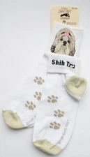 For Bare Feet SHIH TZU Socks NWT Women's Medium Size 6 - 11 Made in USA