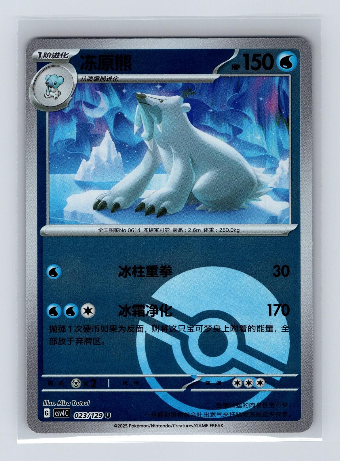 Beartic 023/129 Pokeball Holo Chinese Pokemon Bonus Round NM/M
