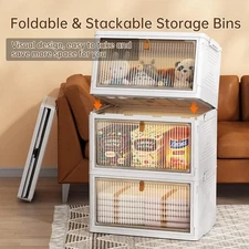 3 Tier Stackable Storage Bins Wardrobe Closet Organizer Container Pantry W/ Lid