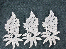 Vintage Set 3 pezzi Schiffli Applique in pizzo bianco sporco