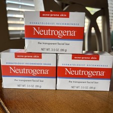 3x Neutrogena The Transparent Acne-Prone Skin Formula Facial Bar 3.5 oz ea
