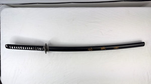 Decorative Katana Sword Replica Black Scabbard Stainless Steel Display Cosplay