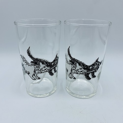 Black And White Scottish Terrier Juice Glasses Scottie Dog Federal ...