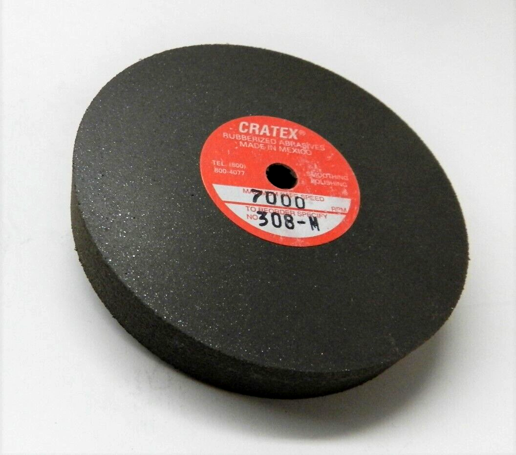 CRATEX 308M 3"D /2"Thk /4" Arbor Large Medium Rubberized Abrasive Wheel
