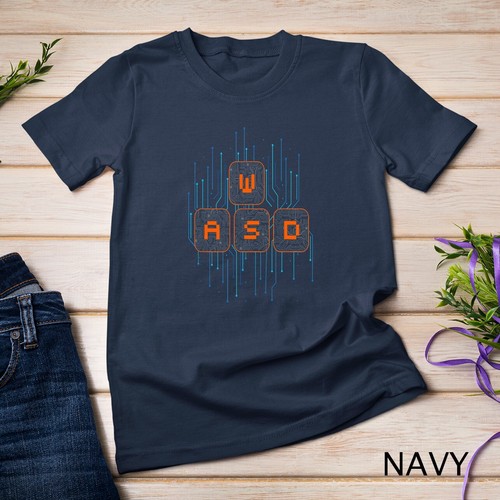 WASD PC Gaming Shirt for Computer Gamers Unisex T-shirt - Picture 7 of 15