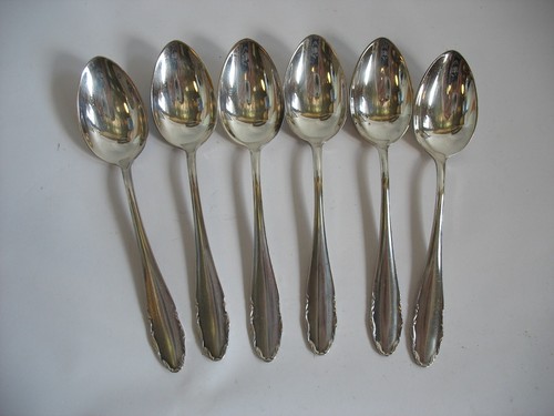 S/6 Vintage demitasse Coffee spoons WMF Germany Hallmarked 40 Silver Plate - 第 1/5 張圖片