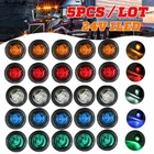 10-50Pcs  3/4"Round LED Bullet Clearance Side Marker Lights For Truck Trailer RV