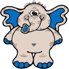 30 Custom Blue Elephant Personalized Address Labels