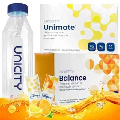 Feel Great Pack ,Unicity BALANCE (60) Unimate Lemon(30) Free New Bottle included