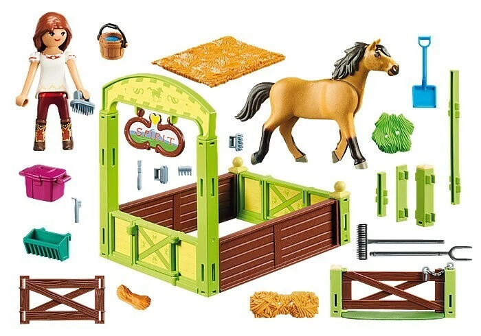 Playmobil Spirit Riding Free Lucky & Spirit w/ Horse Stall Playset #9478