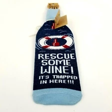 Primitives by Kathy LOL Bottle Socks "Rescue Some Wine! It's Trapped In Here!!!