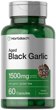 Aged Black Garlic 1500 mg | 60 Capsules | Fermented Extract | by Horbaach