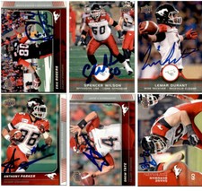 Lot Of 12 Signed Various Calgary Stampeders CFl Cards Tate Durant Parker Maver +