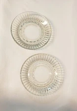 Set of 2 Vintage 19 Slot Glass Ashtrays