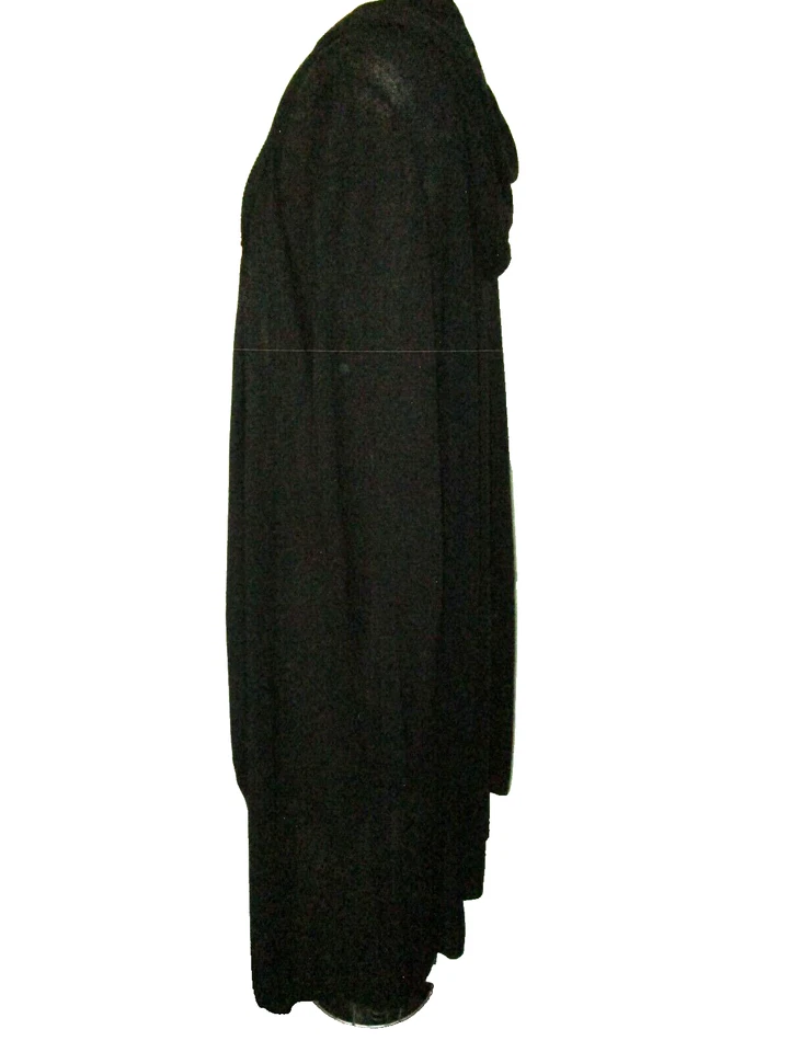 ONE WORLD SUÉTER-ABRIGO CON CAPUCHA TEJIDO TODO RAYÓN NEGRO TALLA 1X ¡BUEN ESTADO USADO! LAVABLE Foto 3 de 4