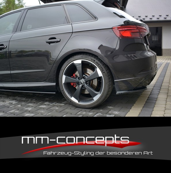 CUP Diffusor Seiten AnsäTze Schwarz FüR Audi RS3 8VA SB FL Flaps StoßStange V1-image