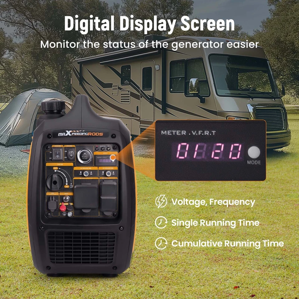 Portable Generator 5000W Peak Power Digital Display USB Outlets Remote Start - Image 4 of 4