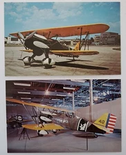 Curtis P-6E Hawk First-line Pursuit Airplane of 1930s 2 Chrome Postcards p69b