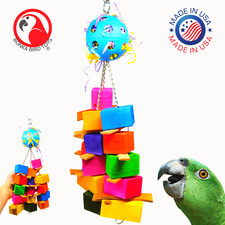 2932 Block Ball Wood Chew Foraging Parrot Bird Toy African grey Conure Amazon