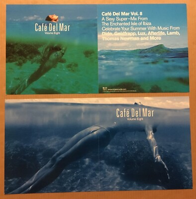 CAFE DEL MAR Rare DOUBLE SIDED PROMO POSTER FLAT of 2001 CD DIDO Goldfrapp LAMB