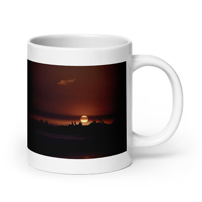 Sunset Silhouette Photo on Coffee Mug | White glossy mug