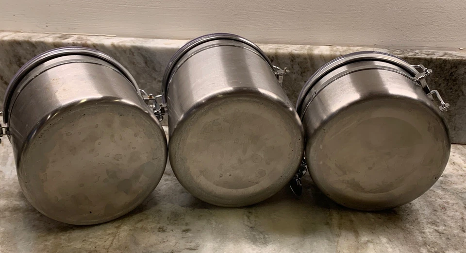 OGGI Lote de 3 Piezas Juego de Botes de Acero Inoxidable Usado en Excelente Condición Foto 4 de 4