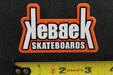 Kebbek Skateboards Longboards Orange White OG Z49C Vintage Skateboarding STICKER