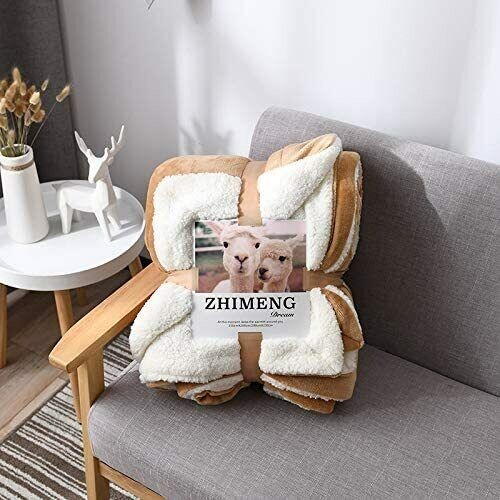 NUEVO DOBLE MANTA DE LANA SHERPA SOFÁ CAMA CÁLIDO ACOGEDOR EXTRA GRANDE - Imagen 2 de 16