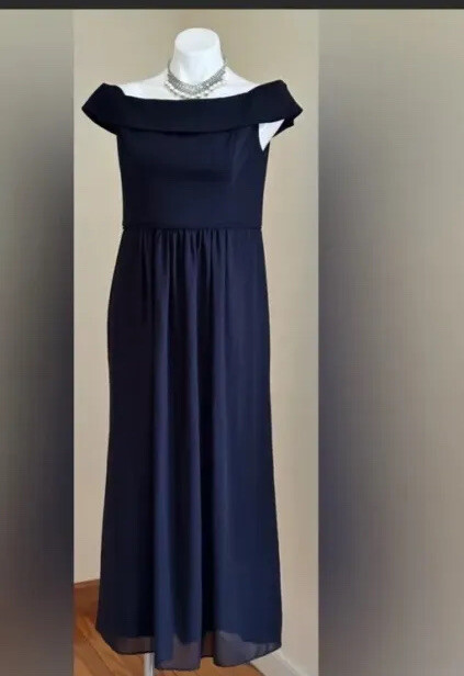 Adrianna Papell Navy Blue Off-the-shoulder | eBay Adrianna Papell Navy Blue Off-the-shoulder | eBay